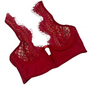 ASOS Design Lace & Lined Bra in Ruby Red